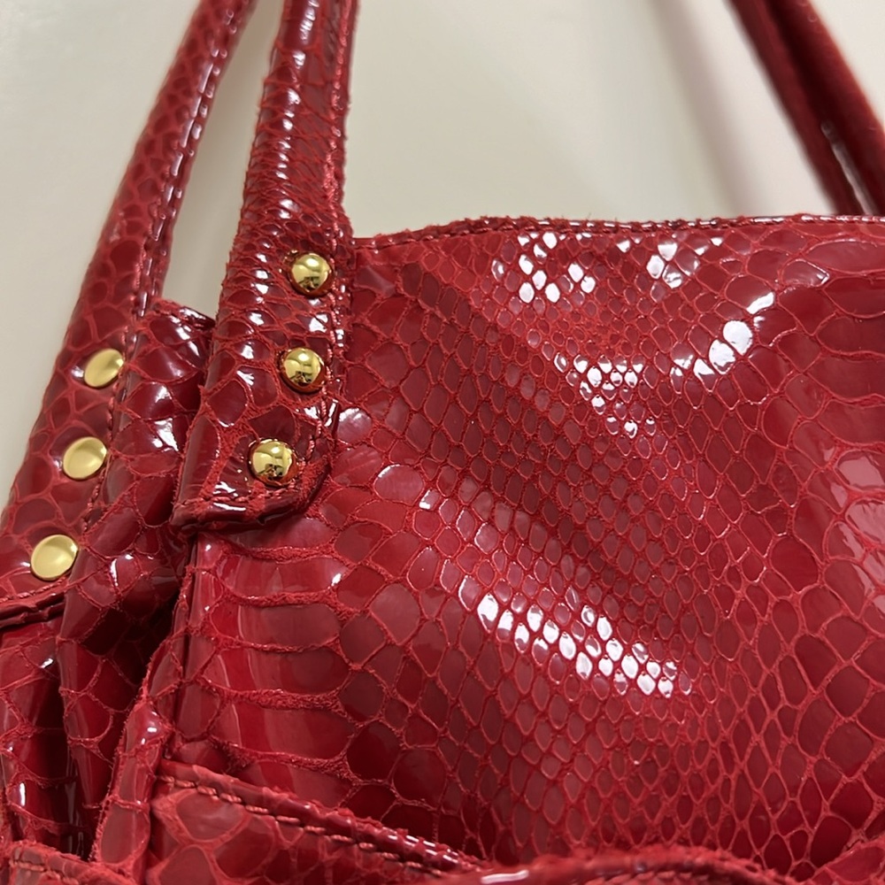 NWOT Perlina Studio Coated Suede Snakeskin Purse - Picture 6 of 15